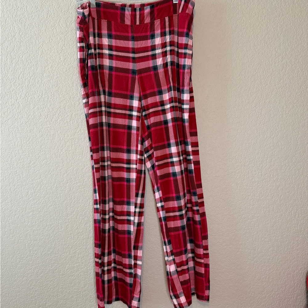 Soma Red and White  Plaid Cool Noghts Pajama Pants Large